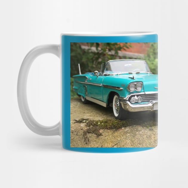 Drop top US turquoise 1950’s car by MrTiggersShop